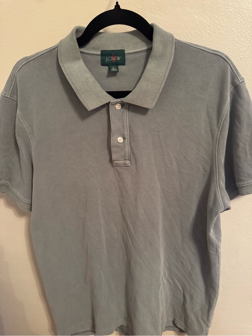 Vintage J.Crew Oarsman Large Slim Fit Muted Green Pique Polo Shirt